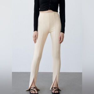Zara Cream Dressy Leggings S